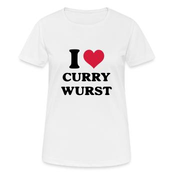 Currywurst i love - Frauen T-Shirt atmungsaktiv - Weiß - Vorne - AI Model Female 172 dark (172cm)