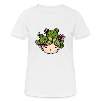 Kaktusse - Frauen T-Shirt atmungsaktiv - Weiß - Vorne - AI Model Female 172 dark (172cm)