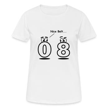 Jolie ceinture - T-shirt respirant Femme - blanc - Devant - AI Model Female 172 dark (172cm)