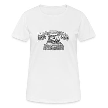 Vintage Telefon - Frauen T-Shirt atmungsaktiv - Weiß - Vorne - AI Model Female 172 dark (172cm)