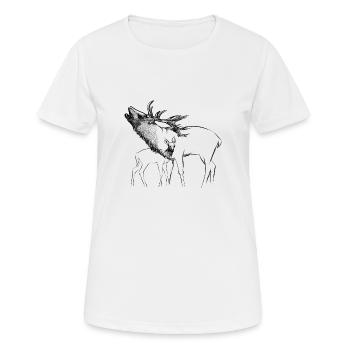 cerf - T-shirt respirant Femme - blanc - Devant - AI Model Female 172 dark (172cm)