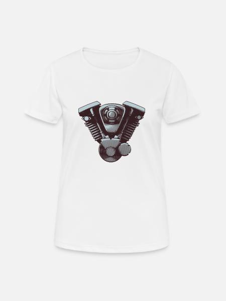 Motorrad Motor - Frauen T-Shirt atmungsaktiv - Weiß