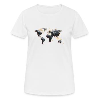 Weltkarte - Frauen T-Shirt atmungsaktiv - Weiß - Vorne - AI Model Female 172 dark (172cm)