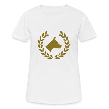 dog deluxe - Frauen T-Shirt atmungsaktiv - Weiß - Vorne - AI Model Female 172 dark (172cm)