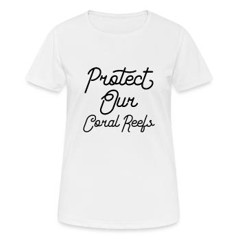 Protéger nos récifs coralliens - T-shirt respirant Femme - blanc - Devant - AI Model Female 172 dark (172cm)