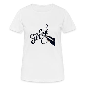 Sideeye Eye Side Eye Écriture manuscrite - T-shirt respirant Femme - blanc - Devant - AI Model Female 172 dark (172cm)