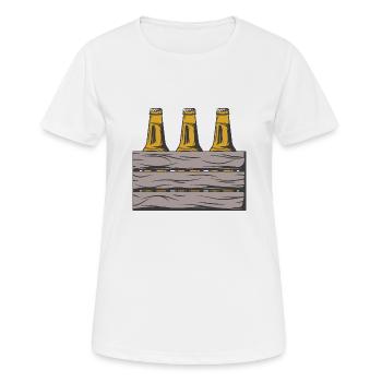 Caisse à bière - T-shirt respirant Femme - blanc - Devant - AI Model Female 172 dark (172cm)