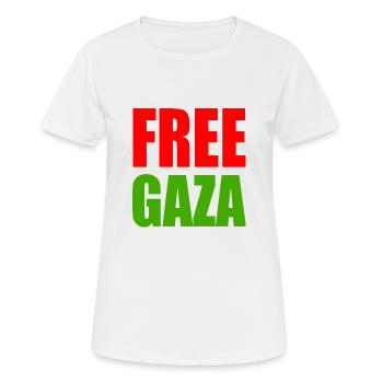 Free gaza - T-shirt respirant Femme - blanc - Devant - AI Model Female 172 dark (172cm)