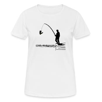 Angeln - Frauen T-Shirt atmungsaktiv - Weiß - Vorne - AI Model Female 172 dark (172cm)