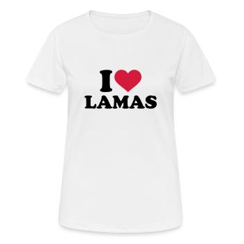 Lama - Frauen T-Shirt atmungsaktiv - Weiß - Vorne - AI Model Female 172 dark (172cm)