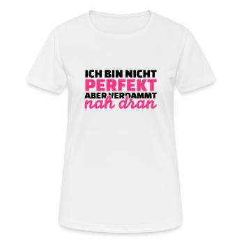 Perfekt - Frauen T-Shirt atmungsaktiv - Weiß - Vorne - AI Model Female 172 dark (172cm)