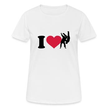 Judo - Frauen T-Shirt atmungsaktiv - Weiß - Vorne - AI Model Female 172 dark (172cm)