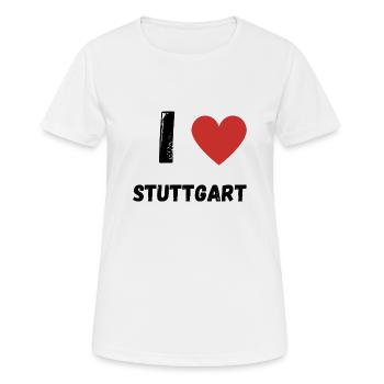 I Love Stuttgart - Frauen T-Shirt atmungsaktiv - Weiß - Vorne - AI Model Female 172 dark (172cm)