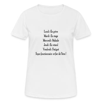 fonctionnaire - T-shirt respirant Femme - blanc - Devant - AI Model Female 172 dark (172cm)