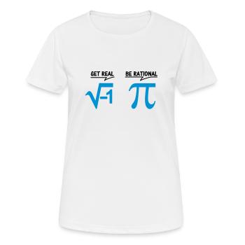 obtenez vrai - être rationnel (2c) - T-shirt respirant Femme - blanc - Devant - AI Model Female 172 dark (172cm)