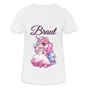 Braut Einhorn - Frauen T-Shirt atmungsaktiv - Weiß - Vorne - AI Model Female 172 dark (172cm)