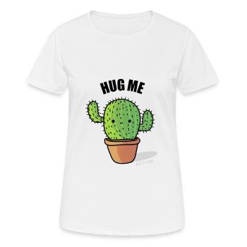 Hug Me - Frauen T-Shirt atmungsaktiv - Weiß - Vorne - AI Model Female 172 dark (172cm)