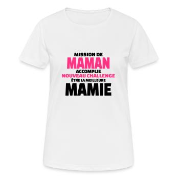 nouveau challenge être la meilleure mamie - T-shirt respirant Femme - blanc - Devant - AI Model Female 172 dark (172cm)