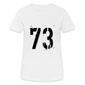 Number 73 - Women's Breathable T-Shirt - white - Front - AI Model Female 172 dark (172cm)