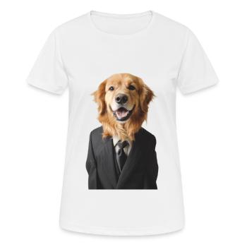 Chien - T-shirt respirant Femme - blanc - Devant - AI Model Female 172 dark (172cm)
