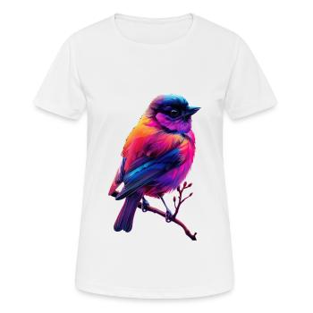 Meise - Frauen T-Shirt atmungsaktiv - Weiß - Vorne - AI Model Female 172 dark (172cm)