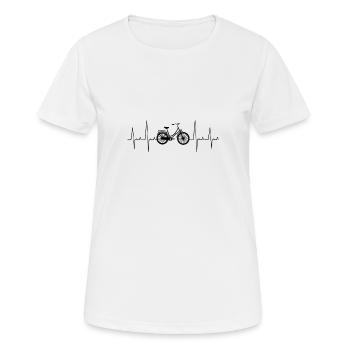 Battements de coeur Vélo Vélo Cardio - T-shirt respirant Femme - blanc - Devant - AI Model Female 172 dark (172cm)