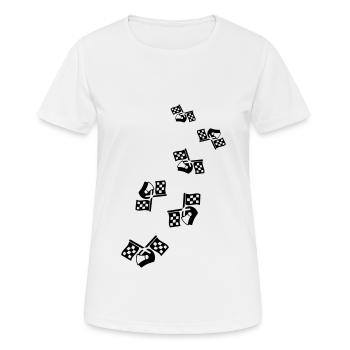 Rennfahrer helm - Frauen T-Shirt atmungsaktiv - Weiß - Vorne - AI Model Female 172 dark (172cm)