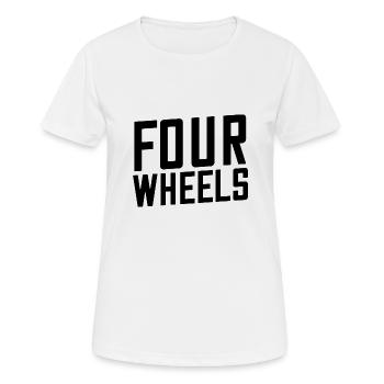 Quatre roues - T-shirt respirant Femme - blanc - Devant - AI Model Female 172 dark (172cm)