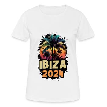 Ibiza 2024 Urlaub Spruch - Frauen T-Shirt atmungsaktiv - Weiß - Vorne - AI Model Female 172 dark (172cm)