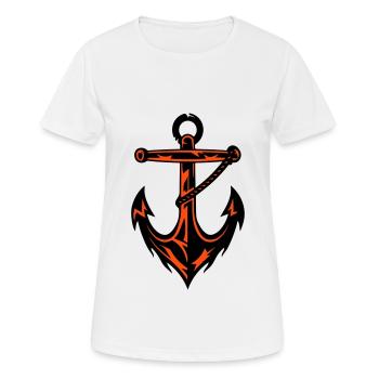 Anker Hafen Icon - Frauen T-Shirt atmungsaktiv - Weiß - Vorne - AI Model Female 172 dark (172cm)