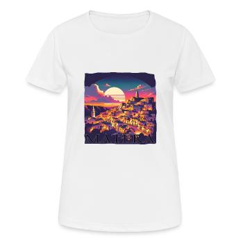 Matera Italien Altstadt Sonnenuntergang - Frauen T-Shirt atmungsaktiv - Weiß - Vorne - AI Model Female 172 dark (172cm)