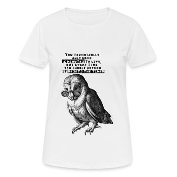 Weise Eule - Frauen T-Shirt atmungsaktiv - Weiß - Vorne - AI Model Female 172 dark (172cm)