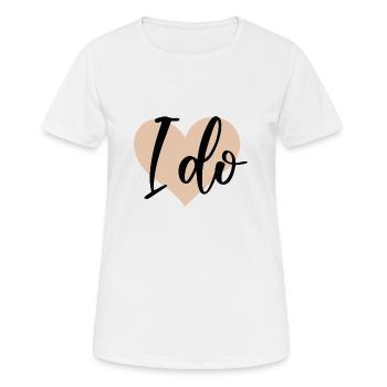 Bachelorette Shirt 》 I DO - Frauen T-Shirt atmungsaktiv - Weiß - Vorne - AI Model Female 172 dark (172cm)
