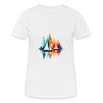 Segeln Meer Ruhig Ruhig Ozean Im Freien Bunt - Frauen T-Shirt atmungsaktiv - Weiß - Vorne - AI Model Female 172 dark (172cm)
