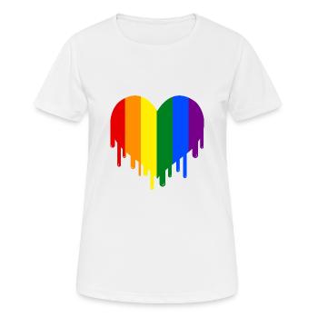 Abandon de la Gay Pride LGBT Cœur Gay Pride - T-shirt respirant Femme - blanc - Devant - AI Model Female 172 dark (172cm)