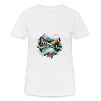 Ruhige Landschaft Ruhig Beschauliche Natur Im Freien - Frauen T-Shirt atmungsaktiv - Weiß - Vorne - AI Model Female 172 dark (172cm)