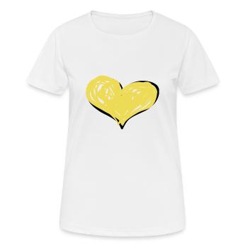 cœur jaune - T-shirt respirant Femme - blanc - Devant - AI Model Female 172 dark (172cm)