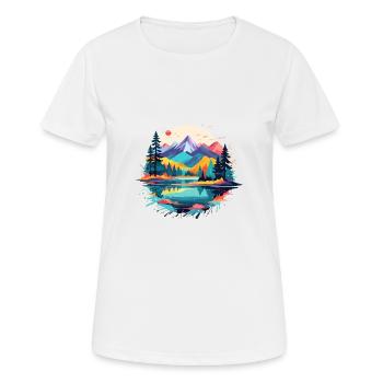 Ruhige Landschaft Ruhig Beschauliche Natur Im Freien - Frauen T-Shirt atmungsaktiv - Weiß - Vorne - AI Model Female 172 dark (172cm)