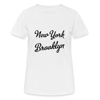 New York Brooklyn - Frauen T-Shirt atmungsaktiv - Weiß - Vorne - AI Model Female 172 dark (172cm)