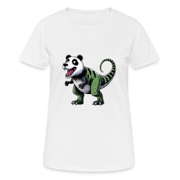 Brontosaurier-Zebra Fusion: Fantastisches - Frauen T-Shirt atmungsaktiv - Weiß - Vorne - AI Model Female 172 dark (172cm)