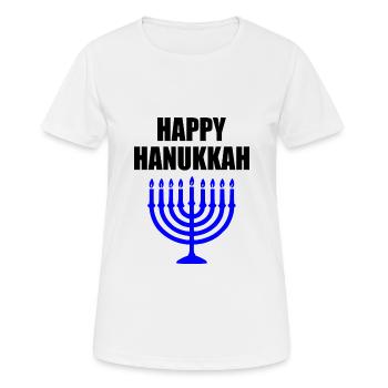 HAPPY HANUKKAH - Frauen T-Shirt atmungsaktiv - Weiß - Vorne - AI Model Female 172 dark (172cm)