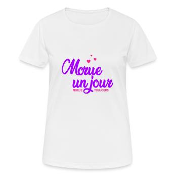 morue un jour morue toujours - T-shirt respirant Femme - blanc - Devant - AI Model Female 172 dark (172cm)