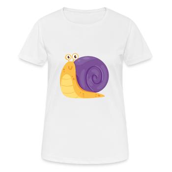Freundliche Schnecke - Frauen T-Shirt atmungsaktiv - Weiß - Vorne - AI Model Female 172 dark (172cm)