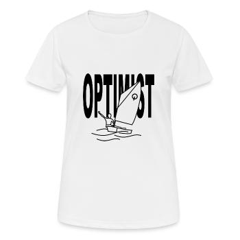 Optimiste - T-shirt respirant Femme - blanc - Devant - AI Model Female 172 dark (172cm)