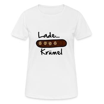 Lade... Krümel - Frauen T-Shirt atmungsaktiv - Weiß - Vorne - AI Model Female 172 dark (172cm)