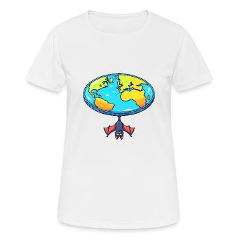Flat Earth Bat Hide and Seek - Women's Breathable T-Shirt - white - Front - AI Model Female 172 dark (172cm)
