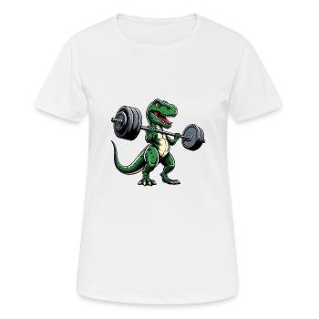 T-Rex Workout Haltères Développé couché Cool - T-shirt respirant Femme - blanc - Devant - AI Model Female 172 dark (172cm)