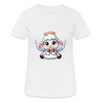 Weißes Schaf Lamm Engel mit Flügeln - Frauen T-Shirt atmungsaktiv - Weiß - Vorne - AI Model Female 172 dark (172cm)
