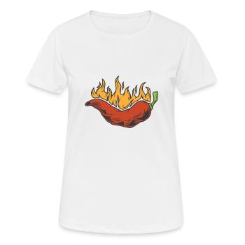 Chili Feuer - Frauen T-Shirt atmungsaktiv - Weiß - Vorne - AI Model Female 172 dark (172cm)