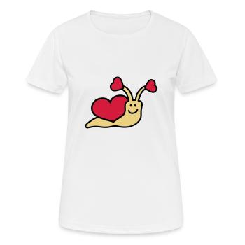 love_snail_3c - T-shirt respirant Femme - blanc - Devant - AI Model Female 172 dark (172cm)